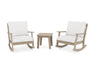 POLYWOOD Braxton 3-Piece Deep Seating Rocker Set in Vintage Sahara / Natural Linen image
