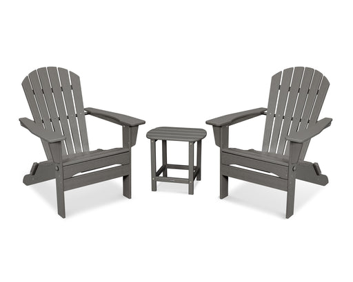 POLYWOOD South Beach 3-Piece Folding Adirondack Set in Slate Grey image