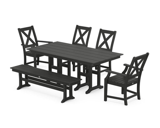 POLYWOOD Braxton 6-Piece Farmhouse Dining Set in Black image