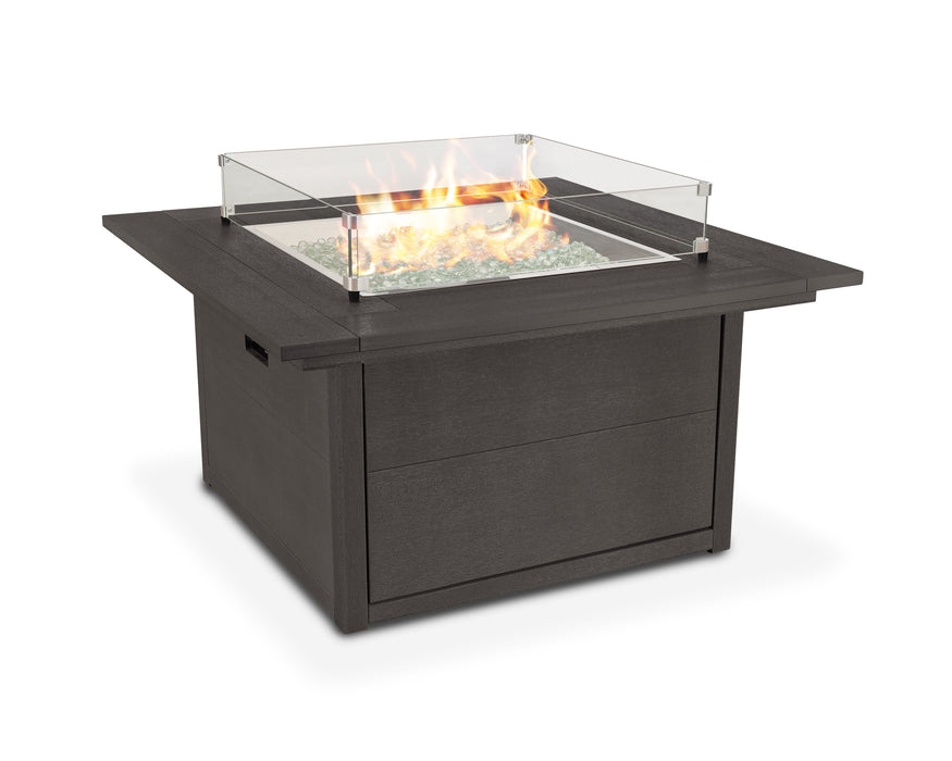 POLYWOOD 44" Square Fire Table in Vintage Coffee