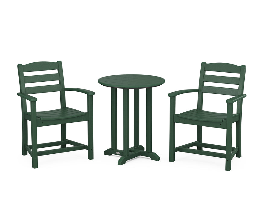 POLYWOOD La Casa Cafe 3-Piece Round Dining Set in Green