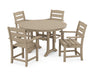 POLYWOOD Lakeside 5-Piece Round Dining Set with Trestle Legs in Vintage Sahara image