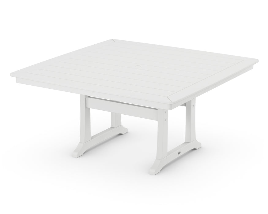 POLYWOOD Nautical Trestle 59" Dining Table in White image