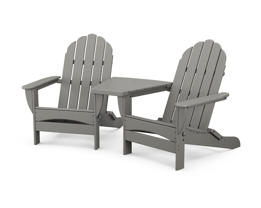 POLYWOOD Classic Oversized Adirondacks with Angled Connecting Table in Slate Grey image