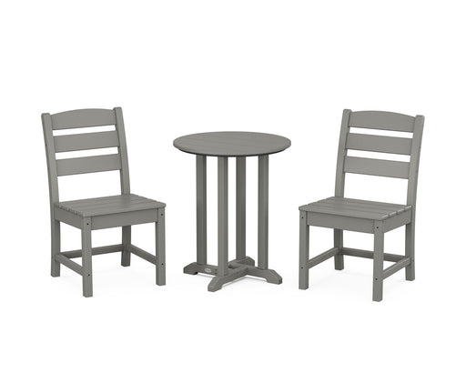 POLYWOOD Lakeside Side Chair 3-Piece Round Dining Set in Slate Grey image