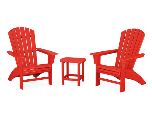 POLYWOOD Nautical 3-Piece Curveback Adirondack Set in Sunset Red image