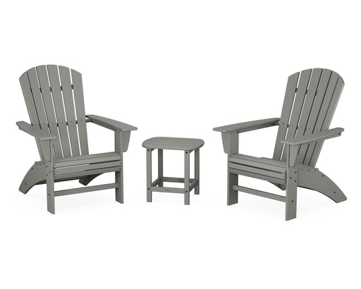 POLYWOOD Nautical 3-Piece Curveback Adirondack Set in Slate Grey image