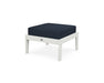 POLYWOOD Lakeside Deep Seating Ottoman in Vintage White / Marine Indigo image
