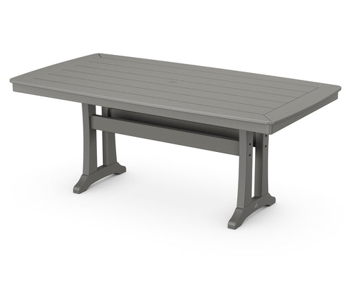 POLYWOOD Nautical Trestle 38" x 73" Dining Table in Slate Grey image