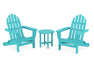 POLYWOOD Classic Folding Adirondack 3-Piece Set in Aruba image