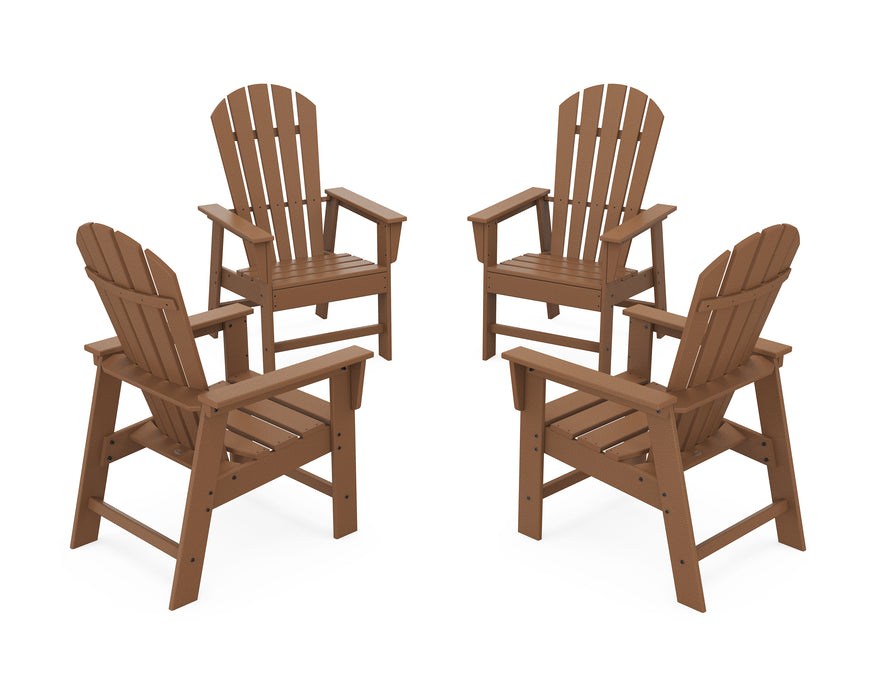 POLYWOOD 4-Piece South Beach Casual Chair Conversation Set in Teak image