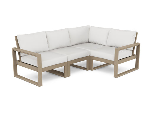 POLYWOOD EDGE 4-Piece Modular Deep Seating Set in Vintage Sahara / Natural Linen image