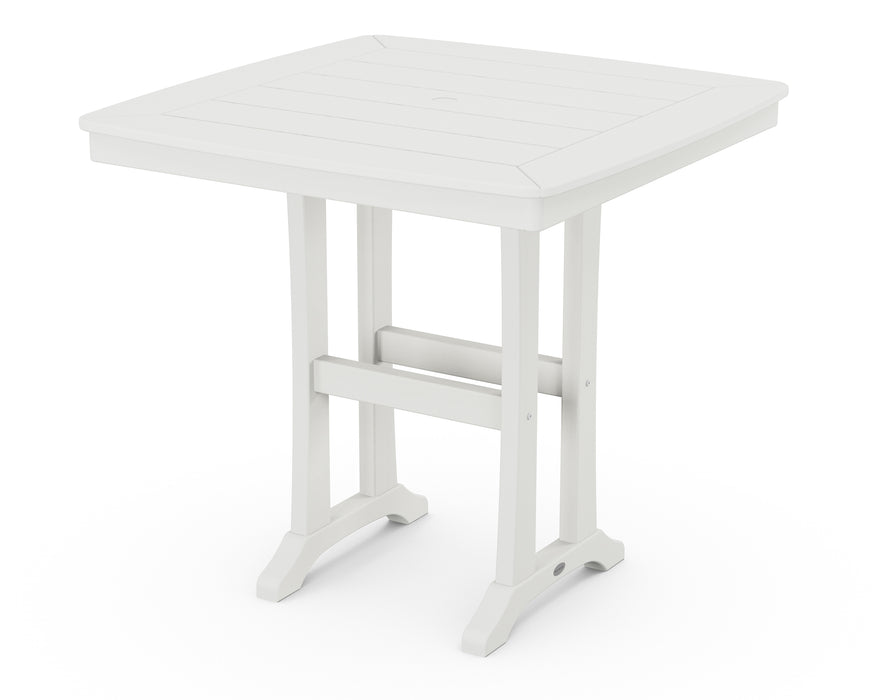 POLYWOOD Nautical Trestle 37" Counter Table in Vintage White image