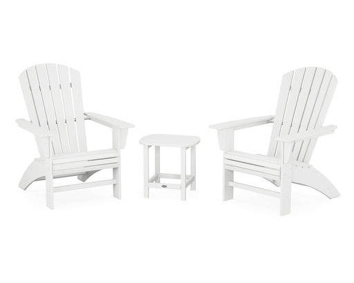 POLYWOOD Nautical 3-Piece Curveback Adirondack Set in White image