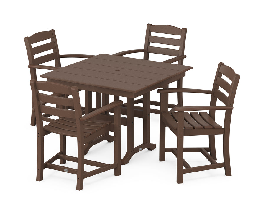 POLYWOOD La Casa Cafe 5-Piece Farmhouse Dining Set in Mahogany