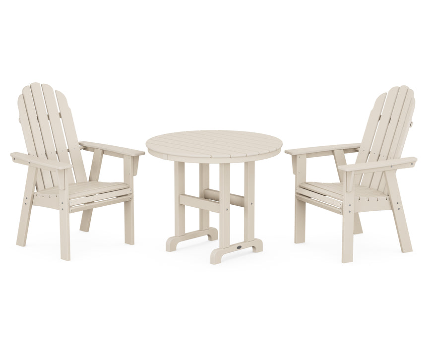 POLYWOOD Vineyard Adirondack 3-Piece Round Dining Set in Sand