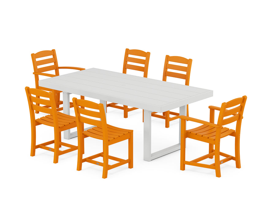 POLYWOOD Lakeside 7-Piece Dining Set in Tangerine / White image