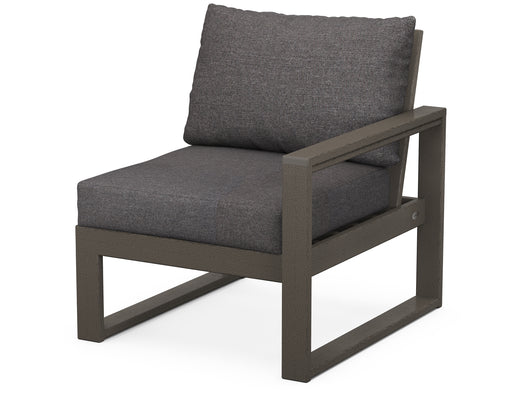 POLYWOOD EDGE Modular Right Arm Chair in Vintage Coffee / Ash Charcoal image