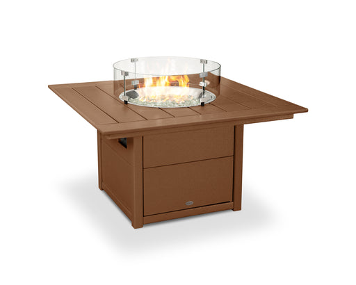 POLYWOOD Square 42" Fire Pit Table in Teak image