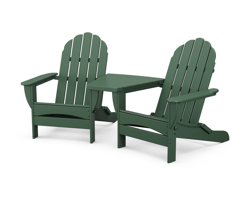 POLYWOOD Classic Oversized Adirondacks with Angled Connecting Table in Green