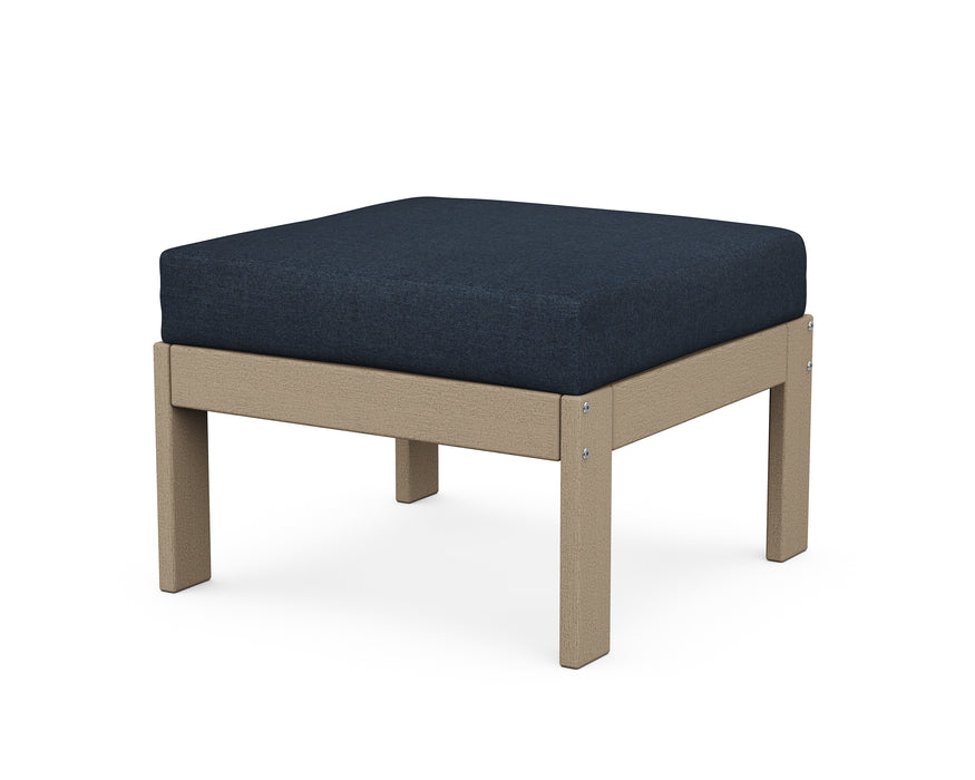 POLYWOOD Vineyard Modular Ottoman in Vintage Sahara / Marine Indigo