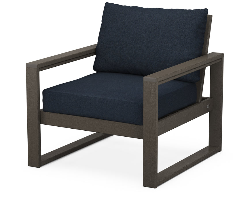 POLYWOOD EDGE Club Chair in Vintage Coffee / Marine Indigo image