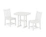 POLYWOOD Traditional Garden Side Chair 3-Piece Dining Set in White image