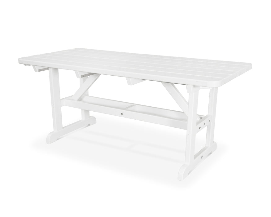 POLYWOOD Park 33" x 70" Harvester Picnic Table in White image