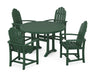 POLYWOOD Classic Adirondack 5-Piece Round Dining Set with Trestle Legs in Green image