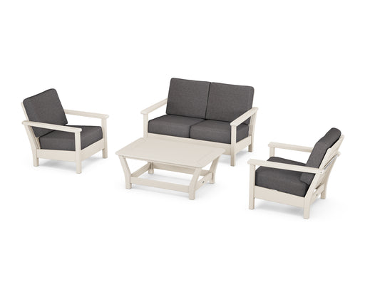 POLYWOOD Harbour 4-Piece Deep Seating Set in Sand / Ash Charcoal image