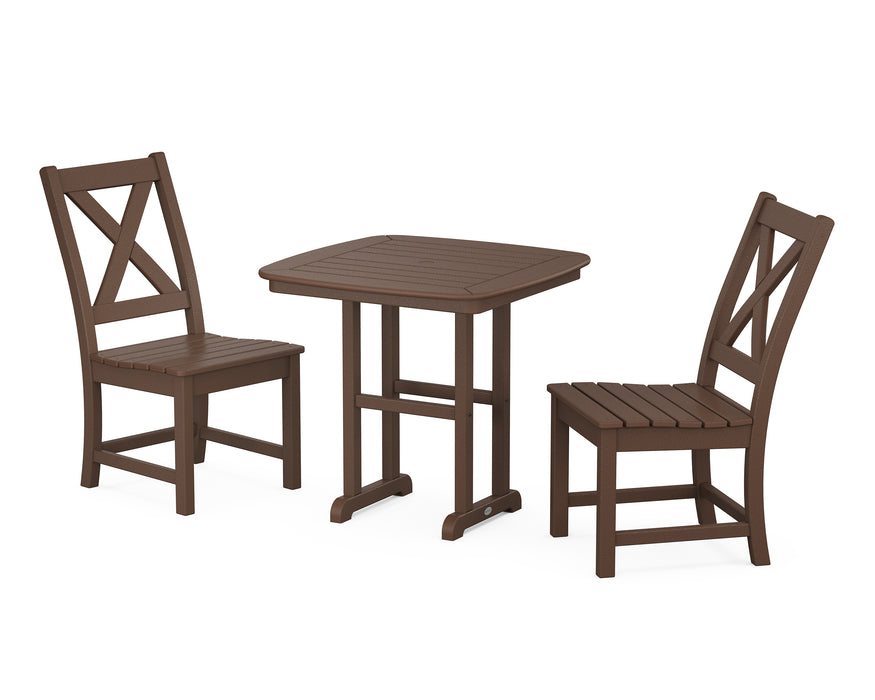 POLYWOOD Braxton Side Chair 3-Piece Dining Set in Mahogany