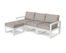 POLYWOOD EDGE 4-Piece Modular Deep Seating Set with Ottoman in Vintage White / Weathered Tweed image