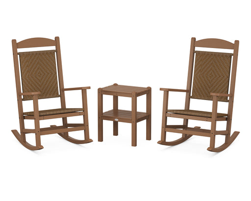 POLYWOOD Presidential Woven Rocker 3-Piece Set in Teak / Tigerwood image