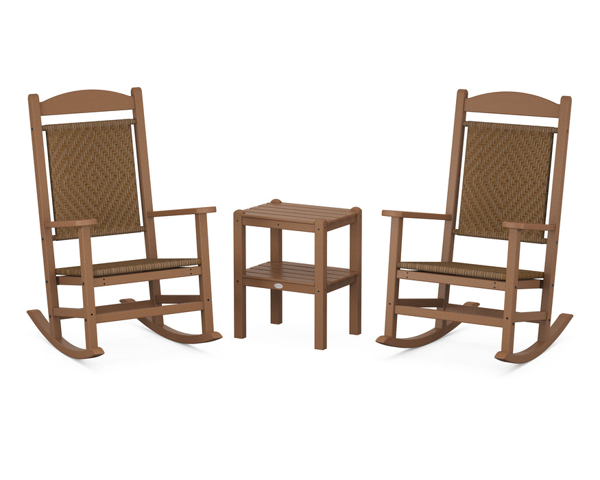 POLYWOOD Presidential Woven Rocker 3-Piece Set in Teak / Tigerwood image