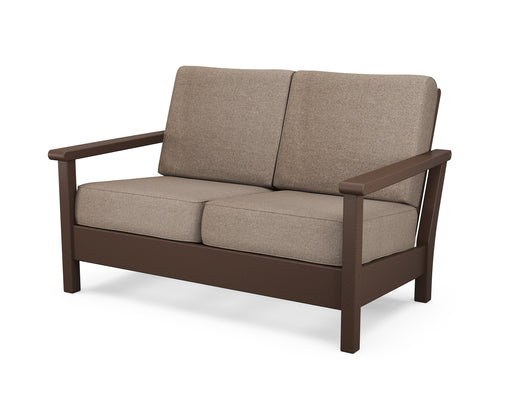 POLYWOOD Harbour Deep Seating Loveseat in Mahogany / Spiced Burlap image
