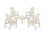 POLYWOOD 5-Piece South Beach Casual Chair Conversation Set with 36" Conversation Table in Sand image