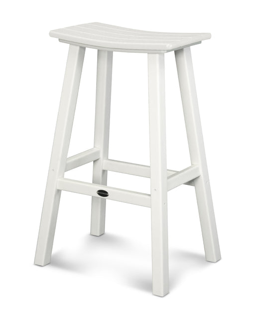 POLYWOOD Traditional 30" Saddle Bar Stool in White image