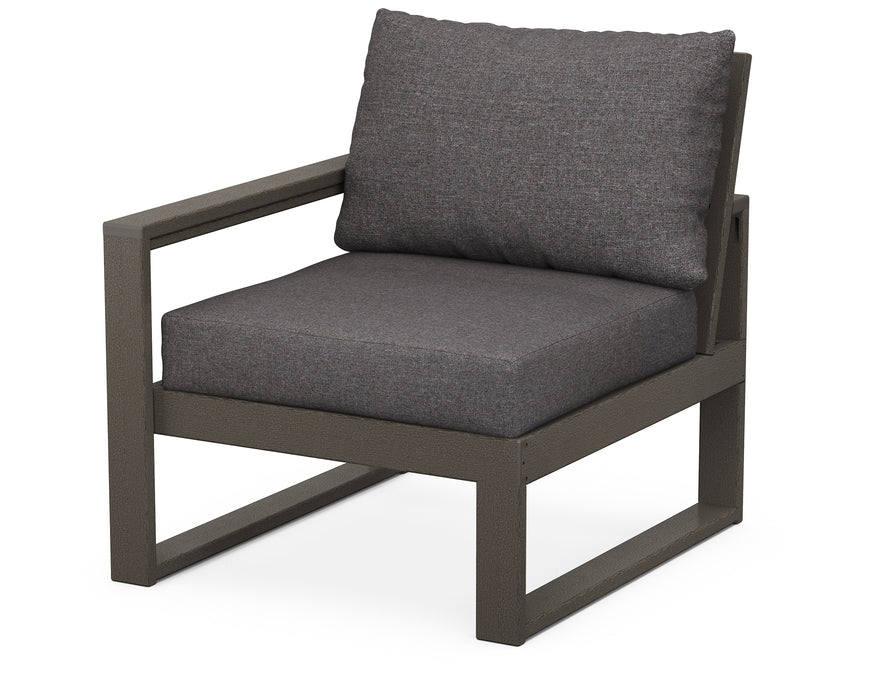 POLYWOOD EDGE Modular Left Arm Chair in Vintage Coffee / Ash Charcoal image