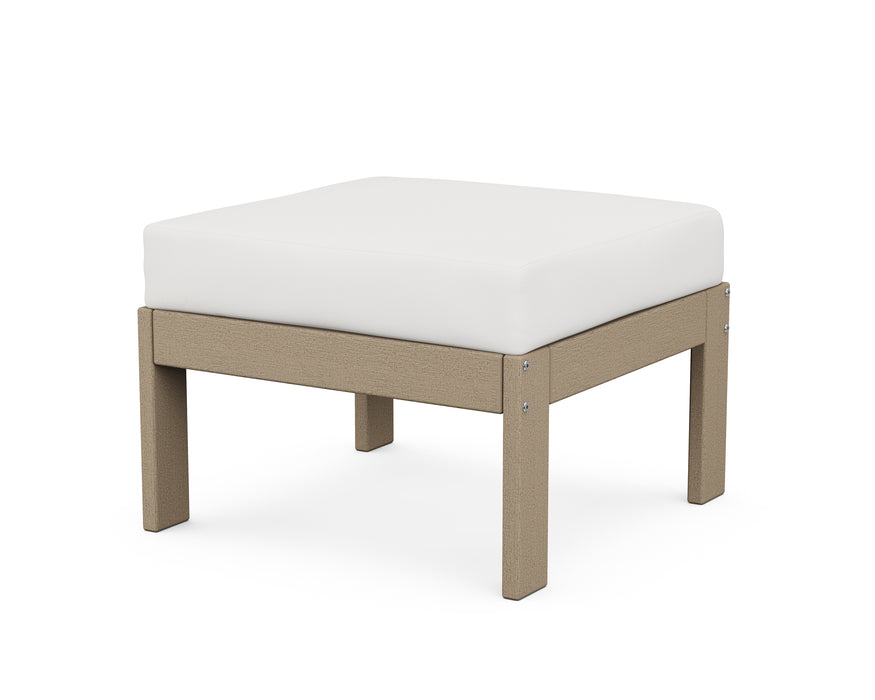 POLYWOOD Vineyard Modular Ottoman in Vintage Sahara / Natural Linen