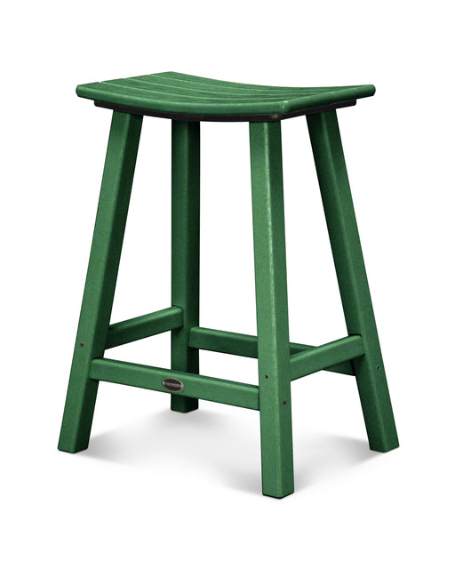 POLYWOOD Traditional 24" Saddle Counter Stool in Green image