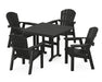 POLYWOOD Seashell Chair 5-Piece Farmhouse Dining Set in Black image