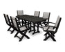 POLYWOOD Coastal 7-Piece Dining Set in Black / Metallic Sling image