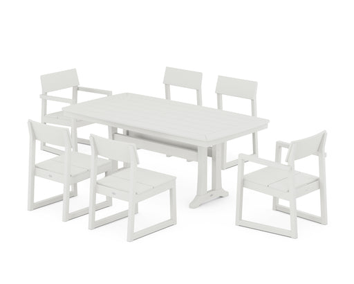 POLYWOOD EDGE 7-Piece Dining Set with Trestle Legs in Vintage White image