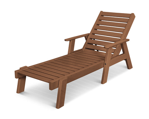 POLYWOOD Captain Chaise with Arms in Teak image