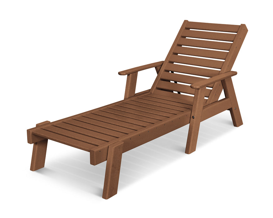 POLYWOOD Captain Chaise with Arms in Teak image