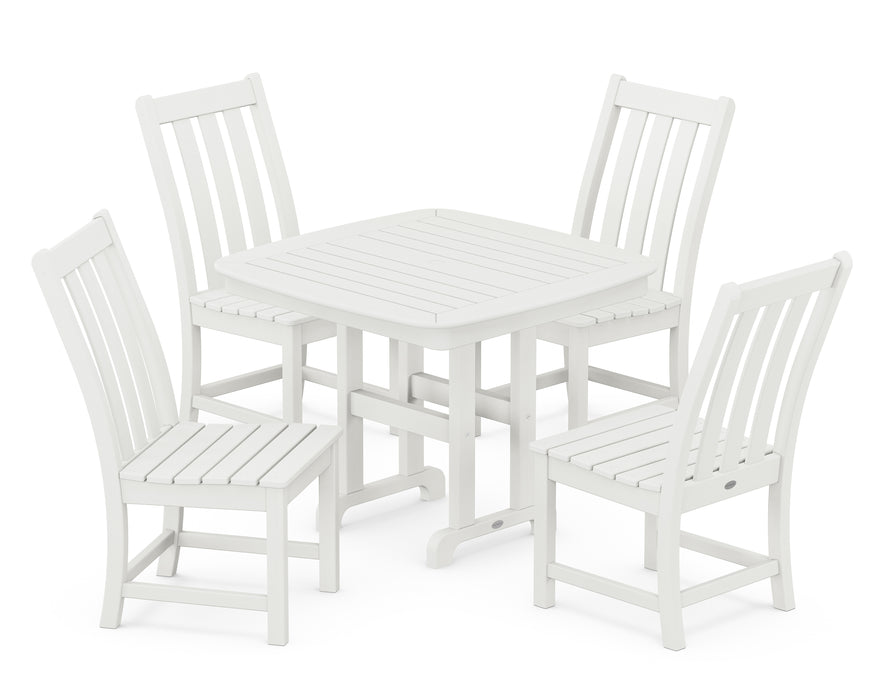 POLYWOOD Vineyard 5-Piece Side Chair Dining Set in Vintage White