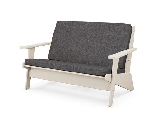 POLYWOOD Riviera Modern Lounge Loveseat in Sand / Ash Charcoal image