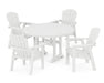 POLYWOOD Seashell 5-Piece Round Dining Set with Trestle Legs in White image