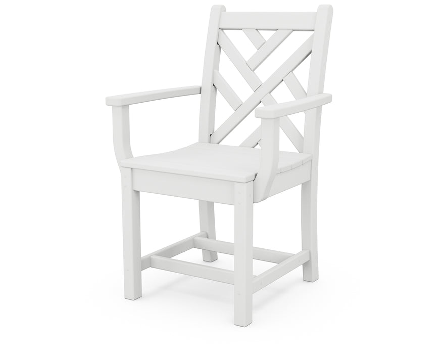 POLYWOOD Chippendale Dining Arm Chair in White