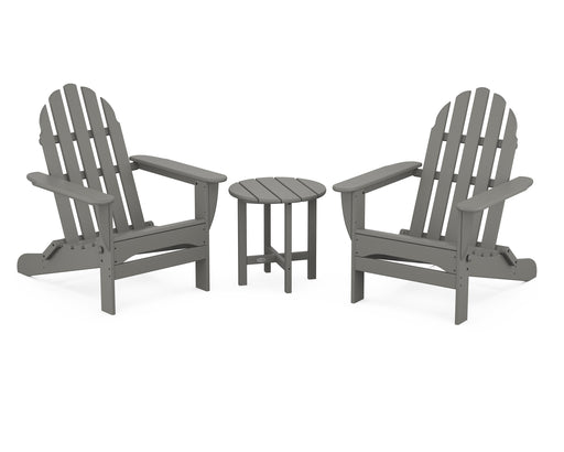 POLYWOOD Classic Folding Adirondack 3-Piece Set in Slate Grey image